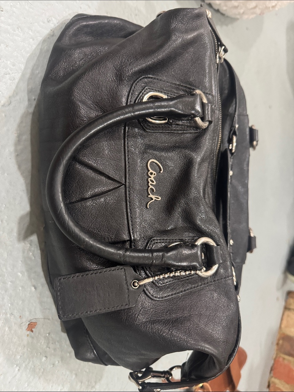 Coach Black Leather Satchel – Classic Coach Handbag
